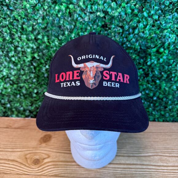 American Needle Lone Star Beer Black Cappy Adjustable Snapback Baseball Hat - Picture 1 of 7